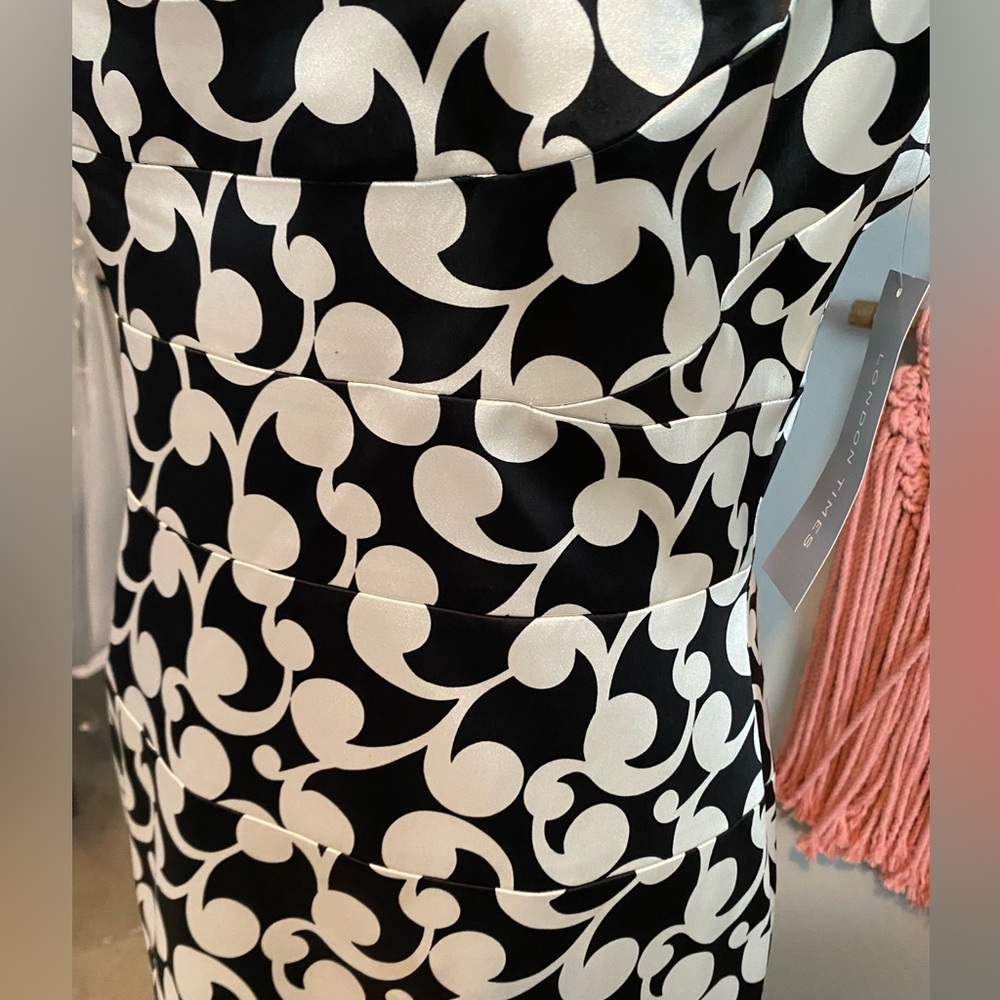 London Times Black/White Cocktail Dress - Picture 5 of 9